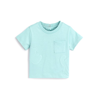 Boys Light Green Applique Short Sleeve T-Shirt